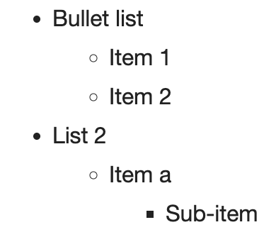 Bullet list