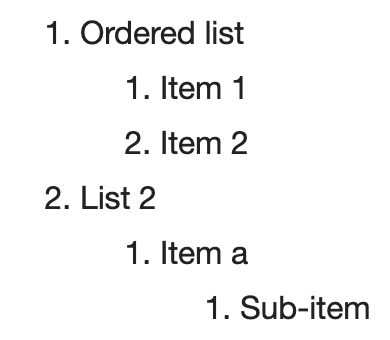 Ordered list
